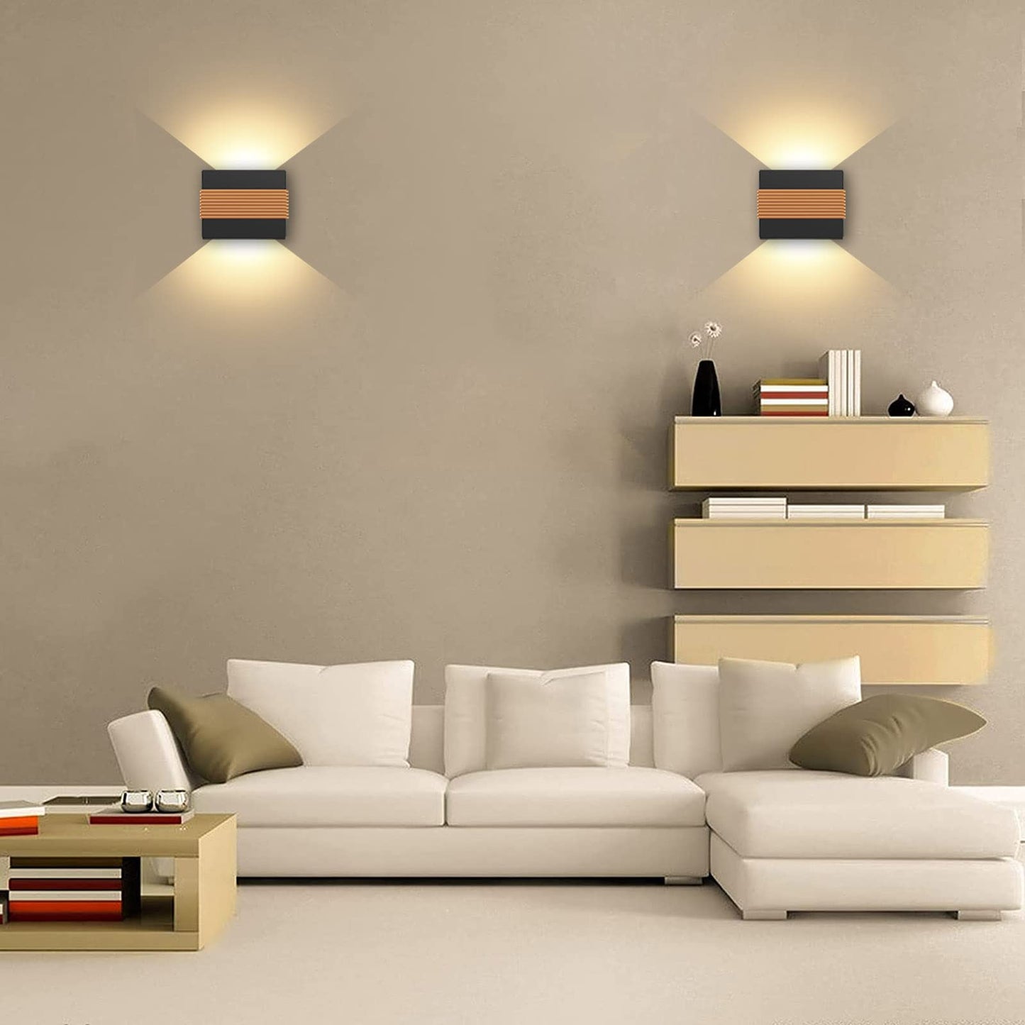 Kawell Modern LED Wall Sconces Up Down LED Wall Light Indoor Outdoor Creative LED Wall Lamp 10W Hallway Wall Mount Light Fixtures for Bedroom Living Room Stairs Porch, Warm White