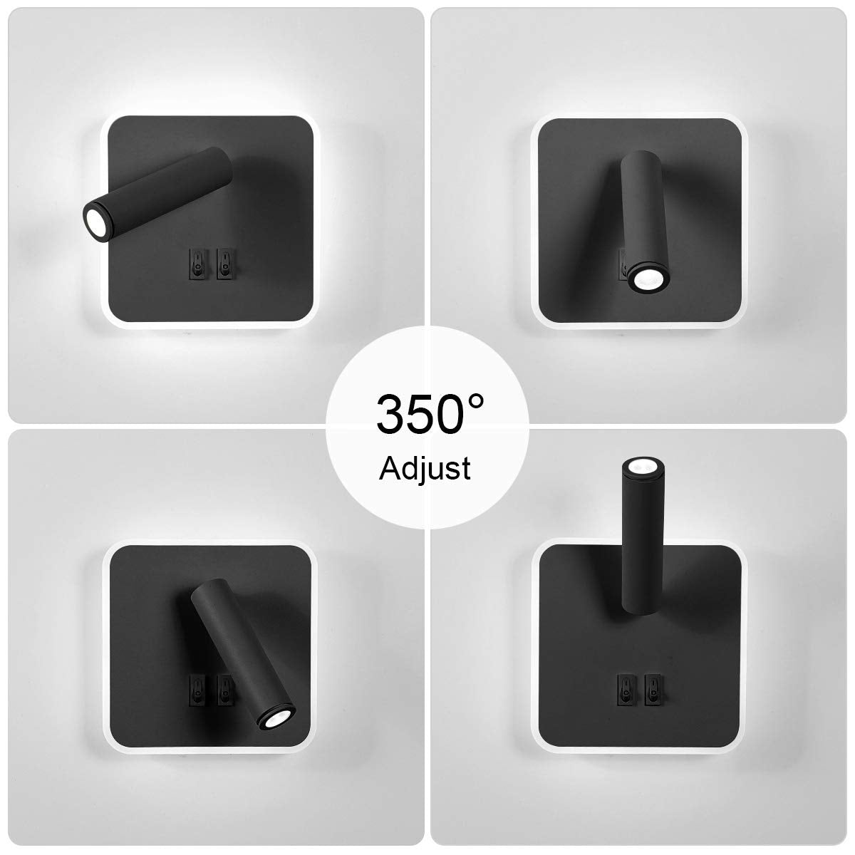 Kawell Modern Wall Sconce 8W Adjustable Bedside Wall Light Fixtures Bedroom Decor Wall Lamp for Reading Room Living Room Library Cool White 6000K