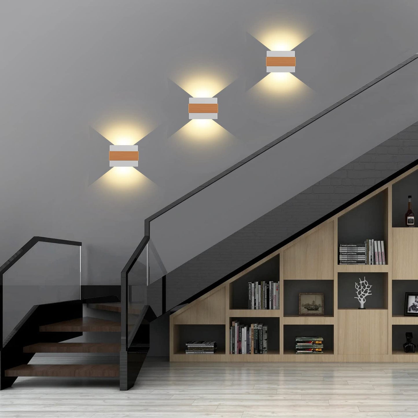 Kawell Modern LED Wall Sconces Up Down LED Wall Light Indoor Outdoor Creative LED Wall Lamp 10W Hallway Wall Mounted Lighting Fixtures for Bedroom Living Room Stairs Porch, Warm White