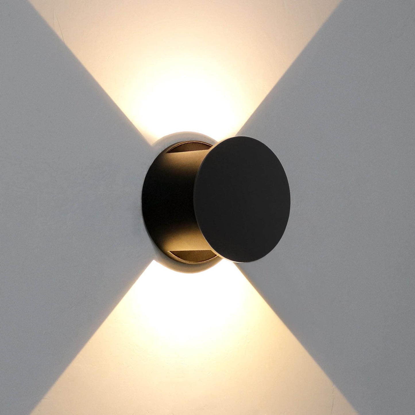 Kawell 8W LED Wall Light Up Down Modern LED Wall Sconce Light Waterproof LED Wall Lamp Indoor Outdoor for Bedroom Living Room Bathroom Hallway Stairs, Black 3000K