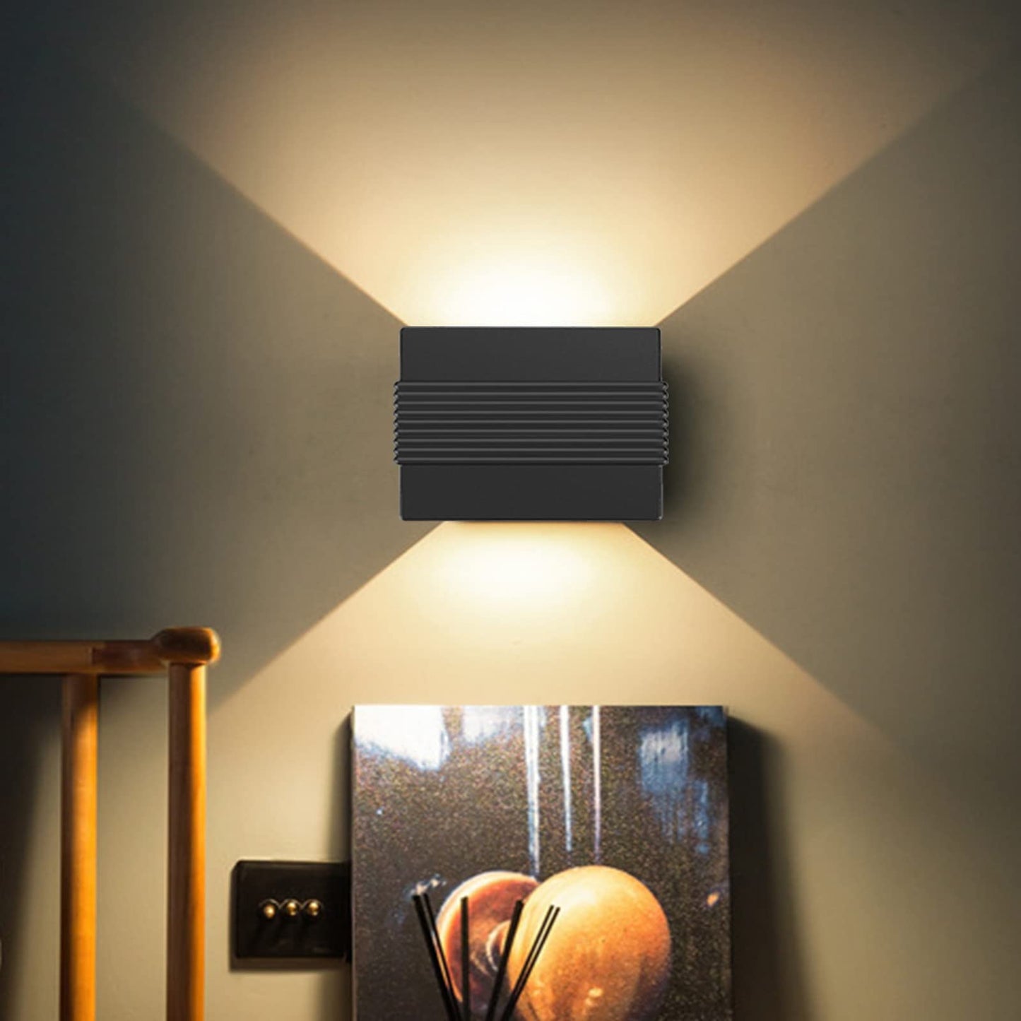 Kawell Modern LED Wall Sconces Up Down LED Wall Light Indoor Outdoor Creative LED Wall Lamp 10W Hallway Wall Mount Light Fixtures for Bedroom Living Room Stairs Porch, Warm White