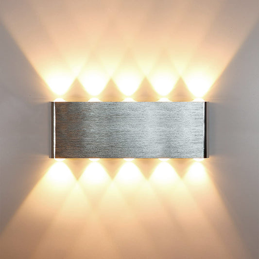 Kawell 10W Modern Wall Sconce LED Wall Light Up Down Indoor LED Wall Lamp Aluminum for Bedroom Living Room Bedside Stairs Hallway Corridor, 3000K