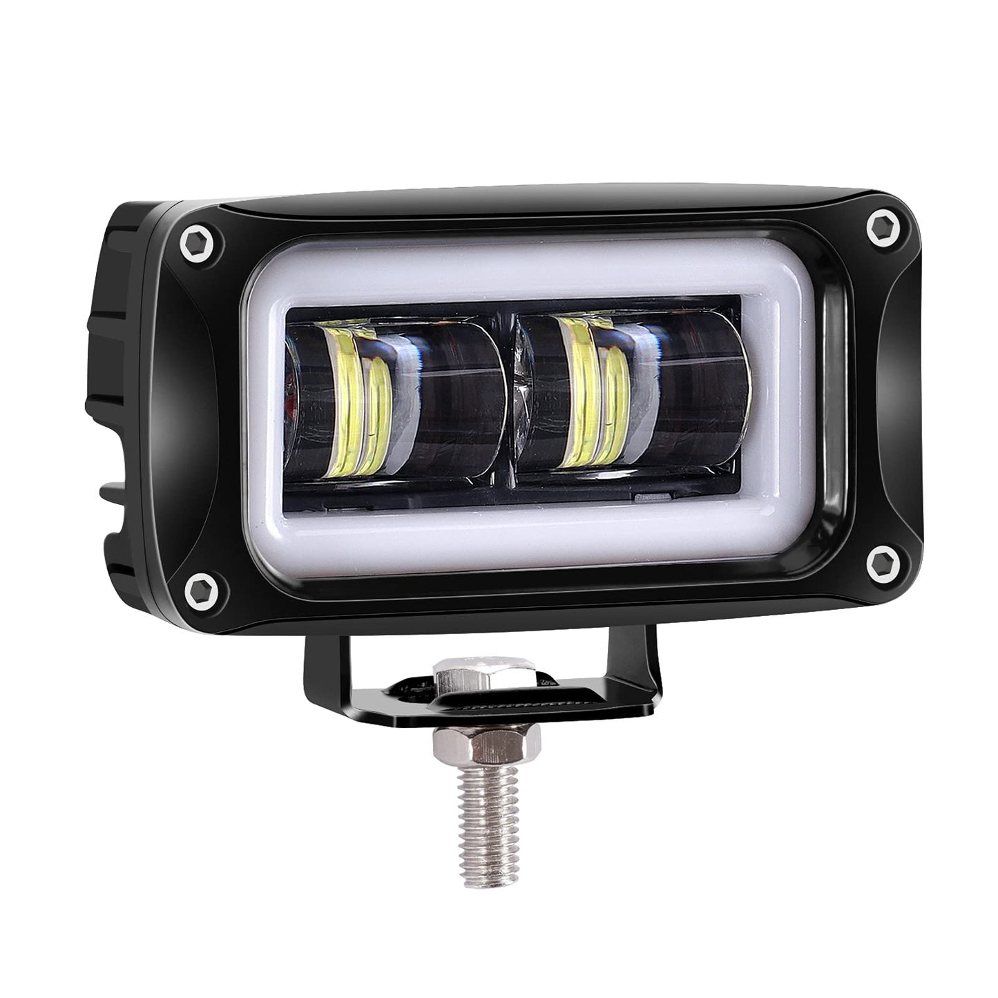 Kawell 20W LED Work Light Pods Add-On Fog Light LED Driving Light Angel Eye Daytime Running Lights Waterproof IP67 for Off Road Motorcycle ATV UTV 4X4 SUV Forklift Truck Tractor Boat
