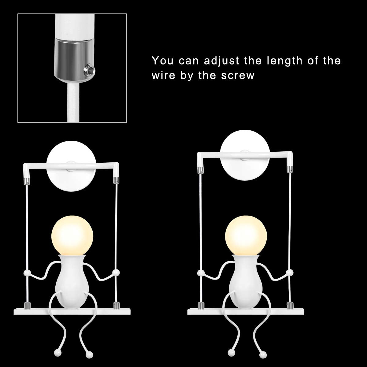 Kawell Humanoid Wall Light Fixtures Modern Wall Lamp Creative Wall Sconce Light Art Deco Max 60W E26 Base for Children Room Bedroom Bedside Living Room Stairs Hallway Restaurant Kitchen
