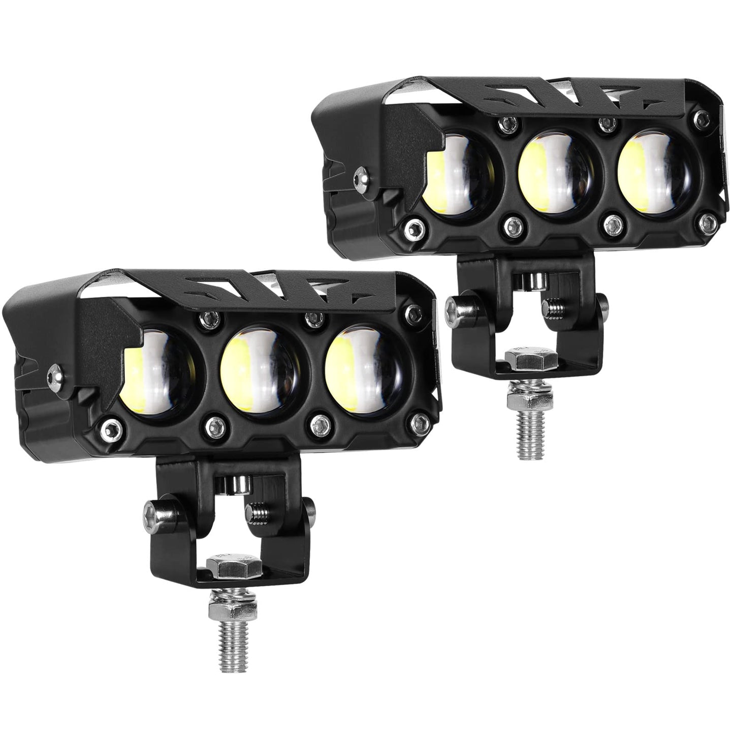 Kawell 60W LED Driving Light Auxiliary Fog Light LED Spotlight LED Light Pods IP68 Waterproof Double Color LED Work Light for Motorcycle Off Road ATV UTV 4X4 SUV Truck Tractor Boat