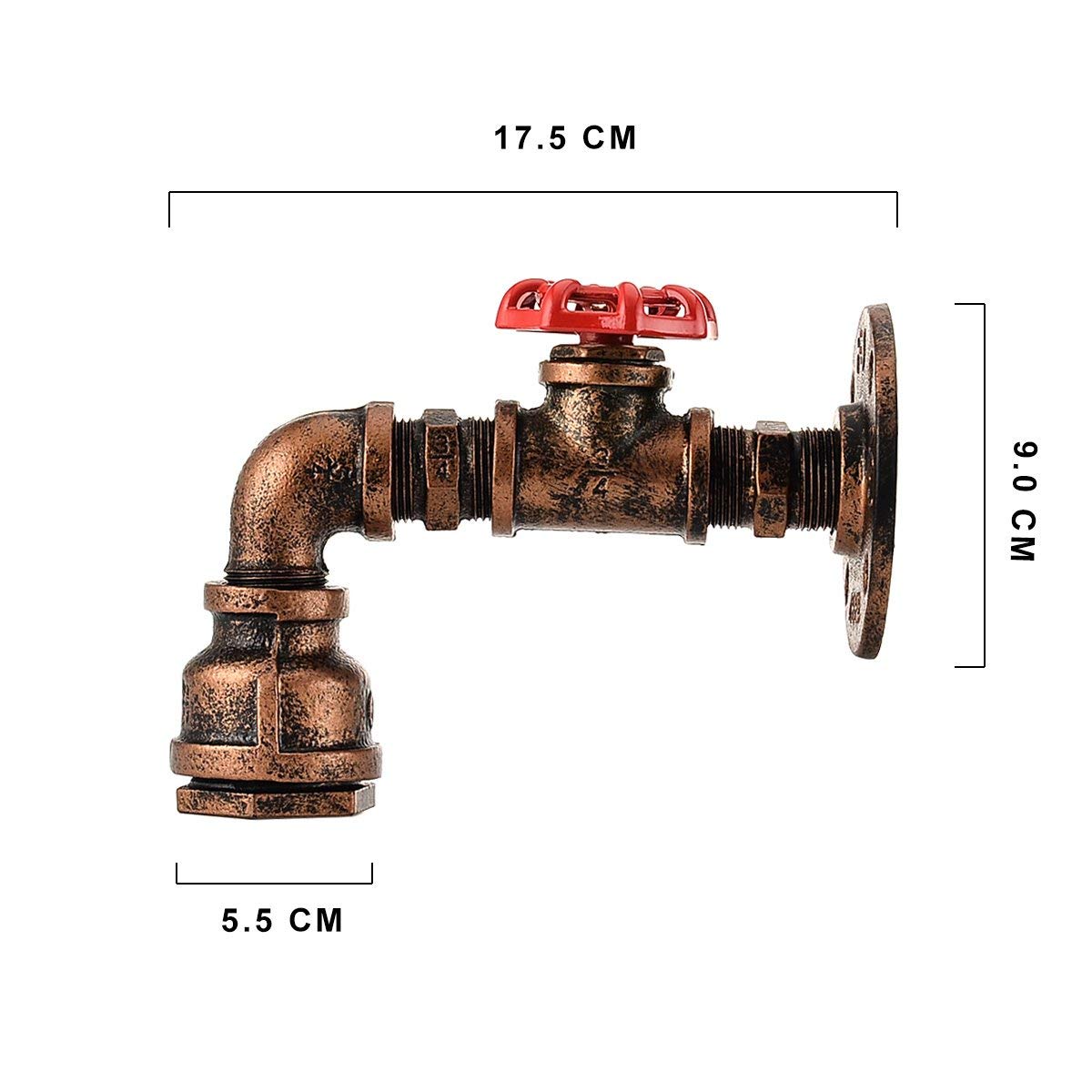 Kawell Vintage Wall Light Fixtures Industrial Retro Wall Sconce Light Creative Water Pipe Wall Lamp Iron Art E26 60W Max for Bedroom Kitchen Restaurant Loft Cafe Bar Hallway