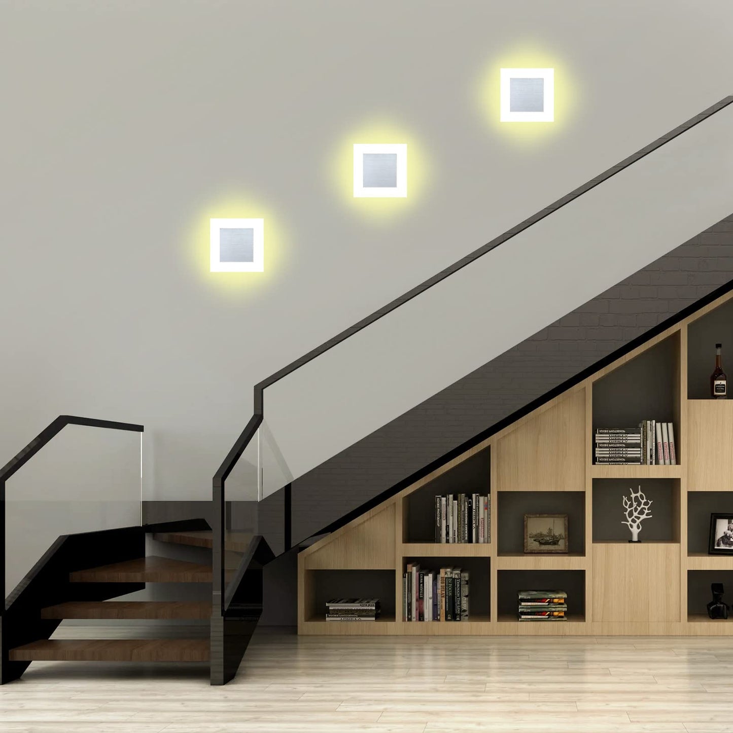 Kawell Modern 10W LED Wall Sconces Indoor LED Wall Light Square Acrylic LED Wall Lamp Minimalists LED Wall Light Sconce for Bedroom Living Room Stairwell Hallway Lounge, Natural White