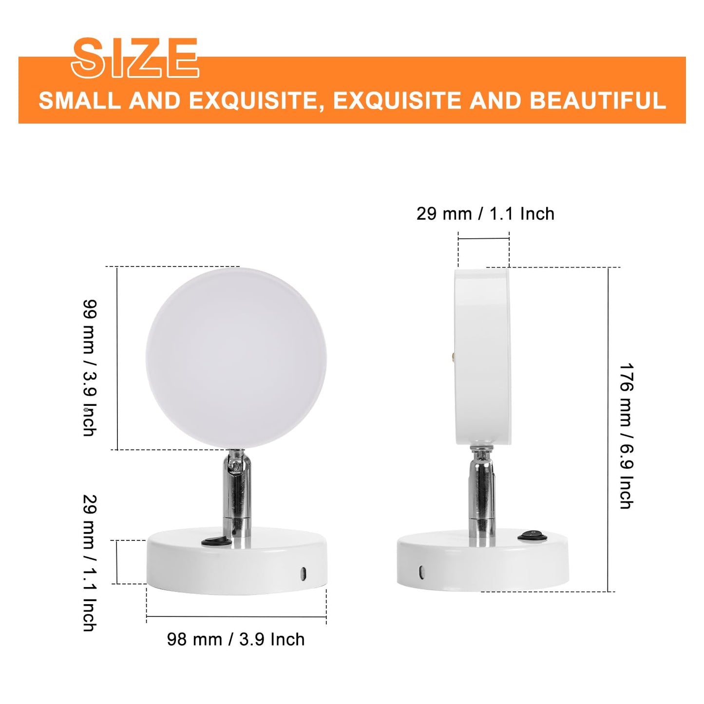 Kawell Modern LED Wall Light Sconce Indoor Rotatable Wall Light with Switch Nordic Style Wall Lamp Hardwired for Bedside, Study, Child Room, White