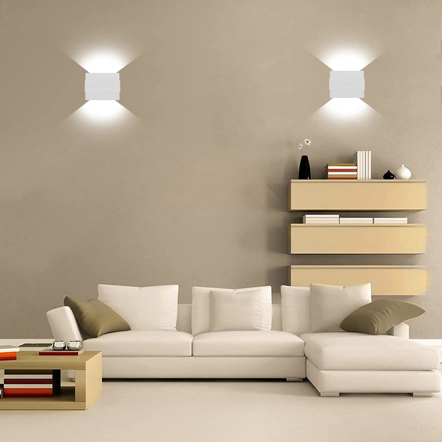 Kawell Modern LED Wall Sconces Up Down LED Wall Light Indoor Outdoor Creative LED Wall Lamp 10W Hallway Wall Mount Light Fixtures for Bedroom Living Room Stairs Porch, Cold White