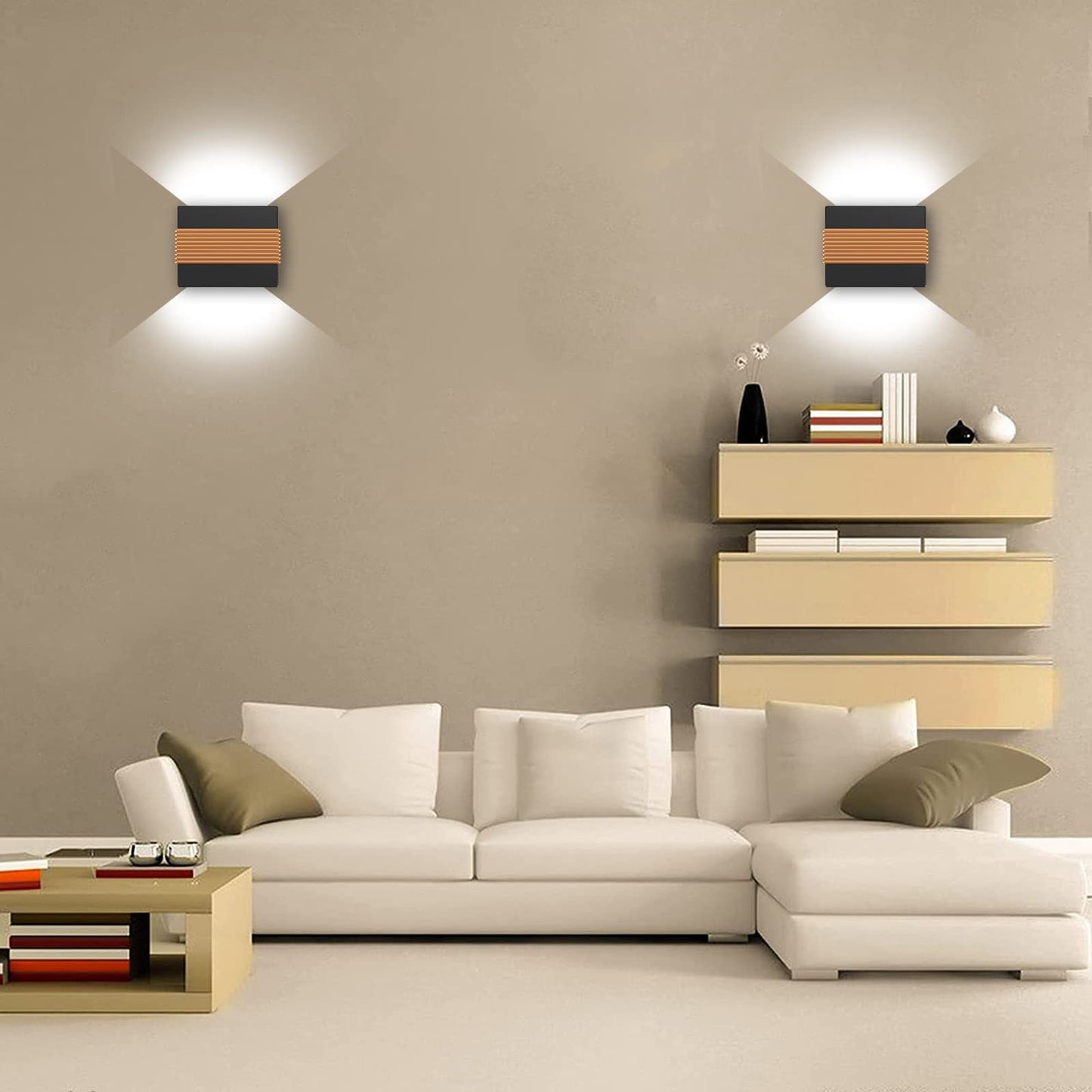 Kawell Modern LED Wall Sconces Up Down LED Wall Light Indoor Outdoor Creative LED Wall Lamp 10W Hallway Wall Mounted Lighting Fixtures for Bedroom Living Room Stairs Porch, Cold White