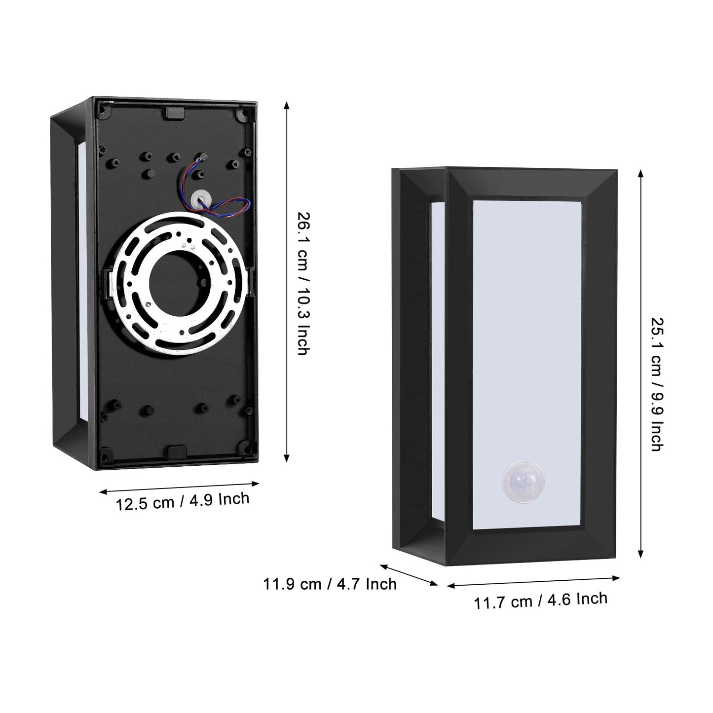 Kawell Motion Sensor LED Wall Light Outdoor Waterproof LED Wall Socnce Dusk to Dawn Exterior LED Wall Lamp 18W Hardwired for Patio Porch Courtyard Garage, Cold White