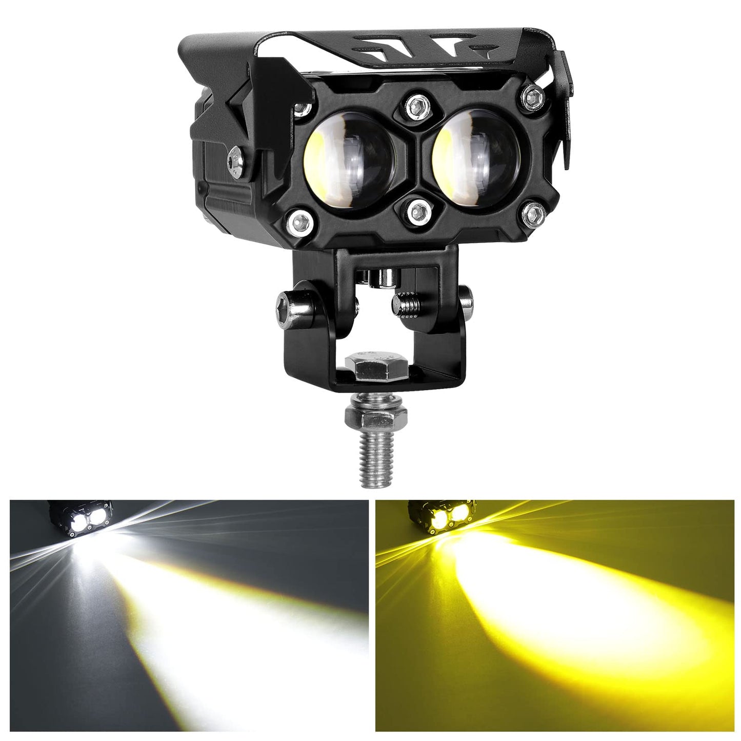 Kawell 40W LED Driving Light Auxiliary Fog Light LED Spotlight LED Light Pods IP68 Waterproof Double Color LED Work Light for Motorcycle Off Road ATV UTV 4X4 SUV Truck Tractor Boat