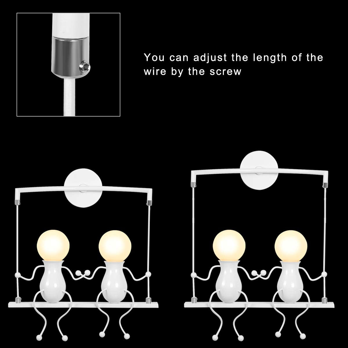 Kawell Humanoid Wall Light Fixtures Modern Wall Lamp Creative Wall Sconce Light Art Deco Max 60W E26 Base for Children Room Bedroom Bedside Living Room Stairs Hallway Restaurant Kitchen