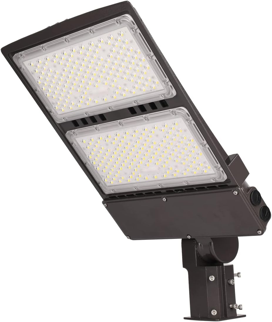 KAWELL 100W LED Parking Lot Light - 13000LM Dimmable Shoebox Lighting 5000K