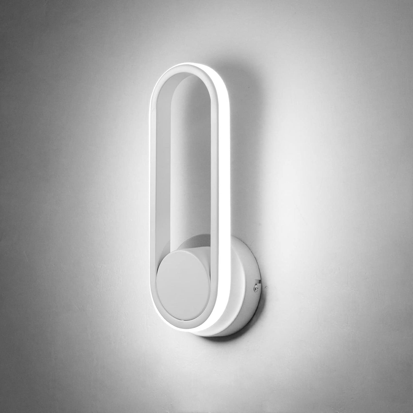 KAWELL Modern LED Wall Sconce 12W - 330° Rotatable Wall Light Fixture with Silicone Shade for Bedroom, Living Room & Hallway