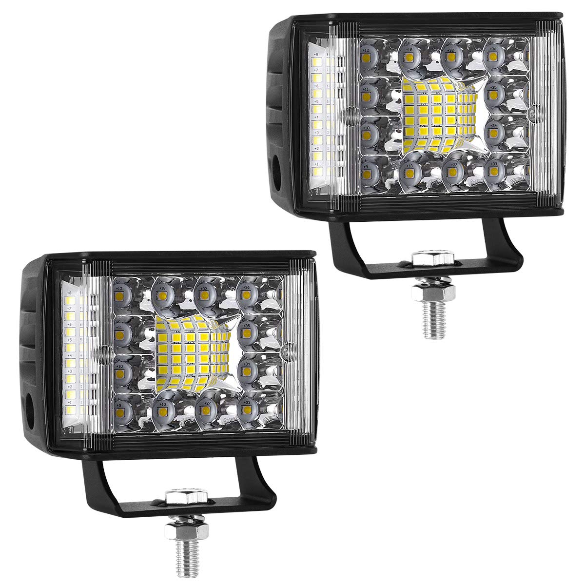 Kawell 2pcs 48W LED Driving Light Pods Add-On Fog Light LED Floodlight Spotlight LED Work Light Pods for Off Road Trucks Tractor Boat ATV UTV 4X4 SUV