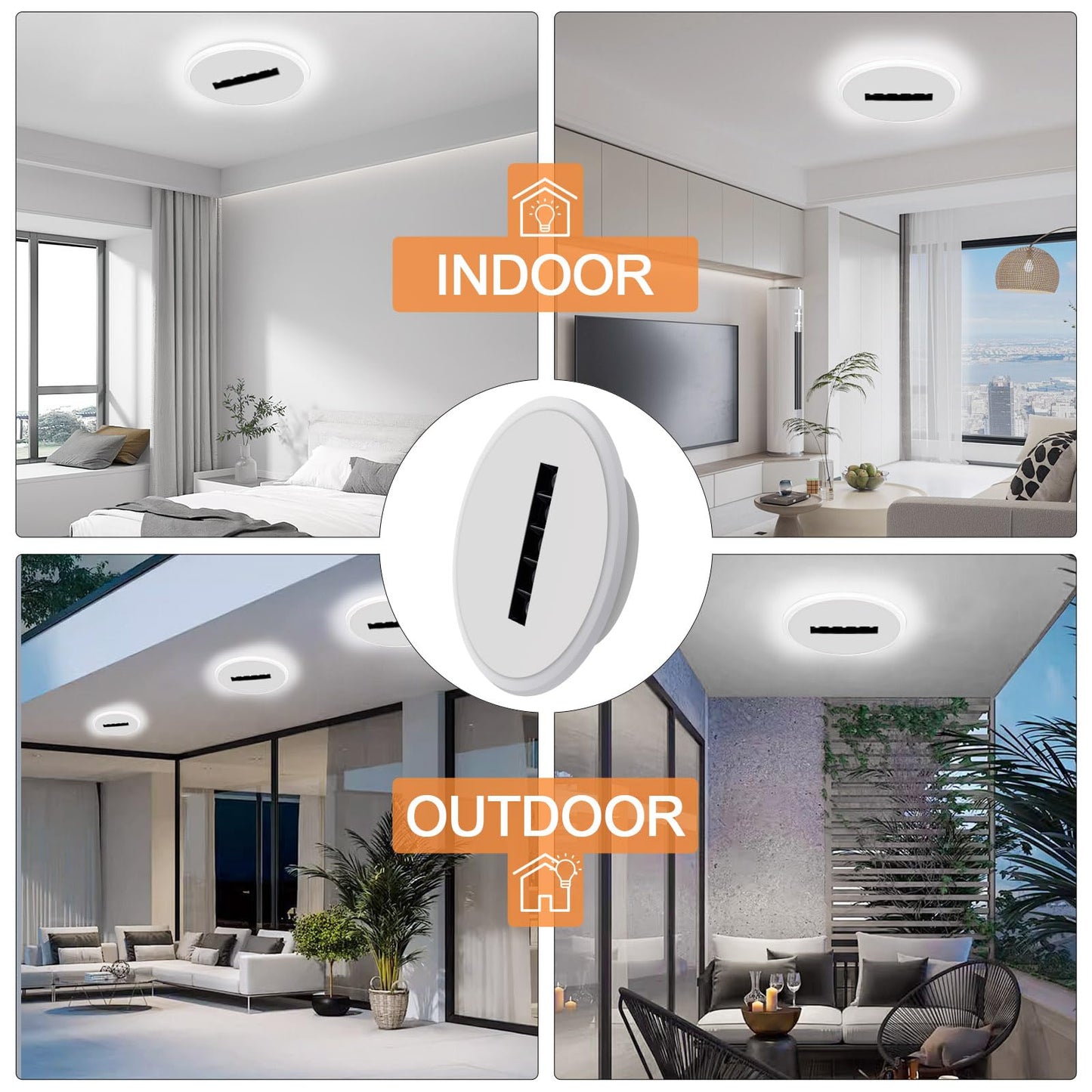 Kawell Creative 13W Close to Ceiling Light with 5W Spotlight 9.4 Inch LED Ceiling Light Hardwired Acrylic LED Ceiling Lamp Indoor for Hallway Bedroom Study Living Room, White(Cold White)