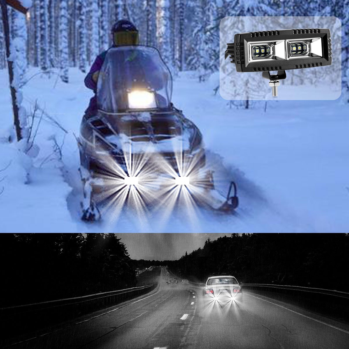 KAWELL 40W Driving Light LED Light Pods Set of 2 Floodlight LED Fog Light Pods LED Work Light Pods for Off Road Truck Tractor Boat Motorcycle ATV UTV 4X4 SUV