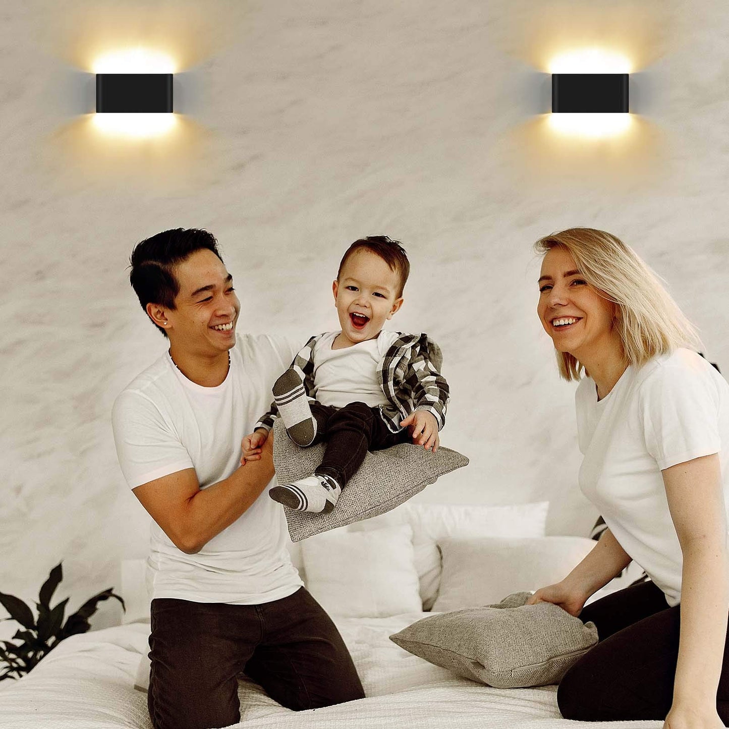Kawell 12W Waterproof Modern Wall Sconce LED Wall Light Up Down Aluminum Wall Lamp LED Indoor Outdoor for Bathroom Living Room Bedroom Hallway Lounge Porch Corridor, Black 3000K