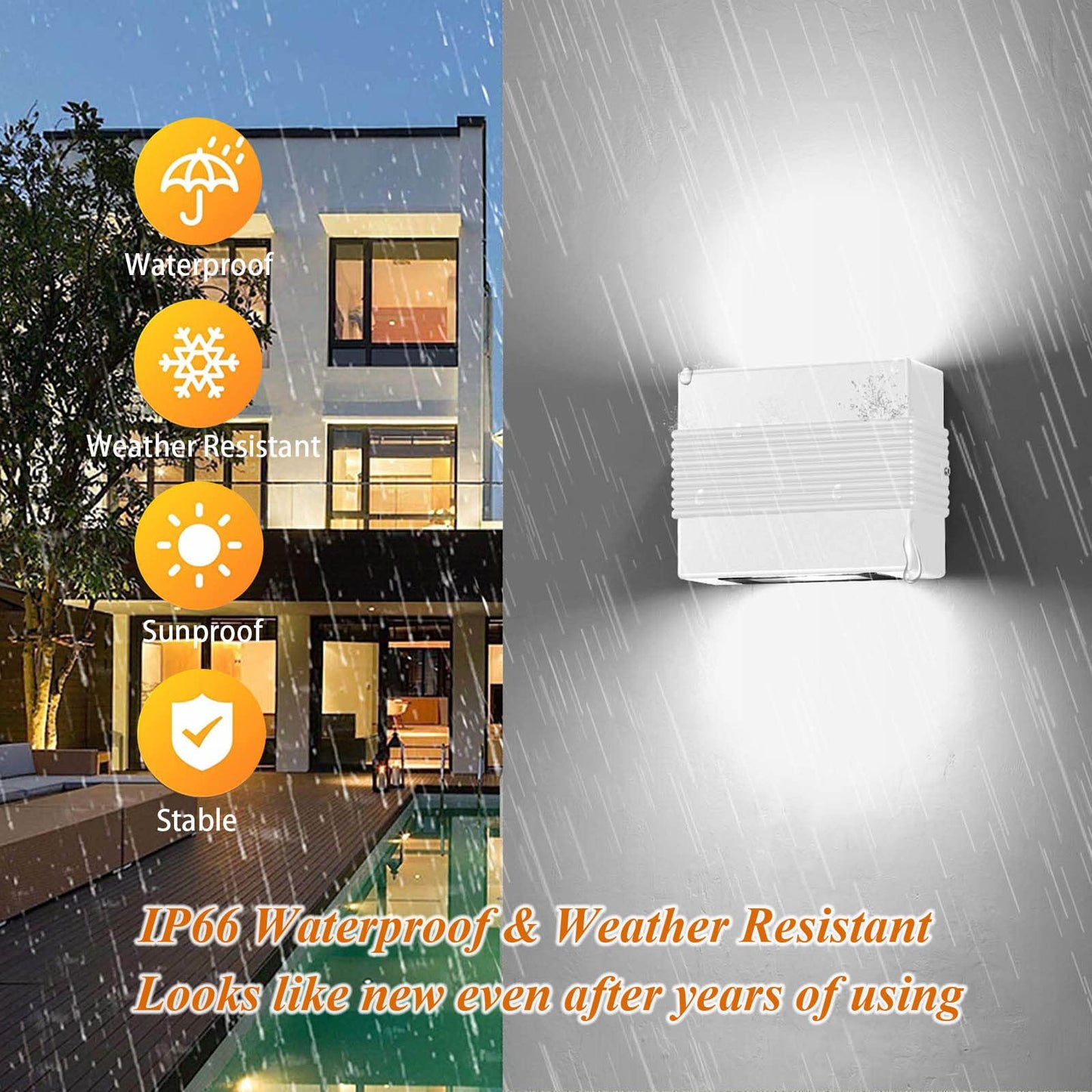 Kawell Modern LED Wall Sconces Up Down LED Wall Light Indoor Outdoor Creative LED Wall Lamp 10W Hallway Wall Mount Light Fixtures for Bedroom Living Room Stairs Porch, Cold White
