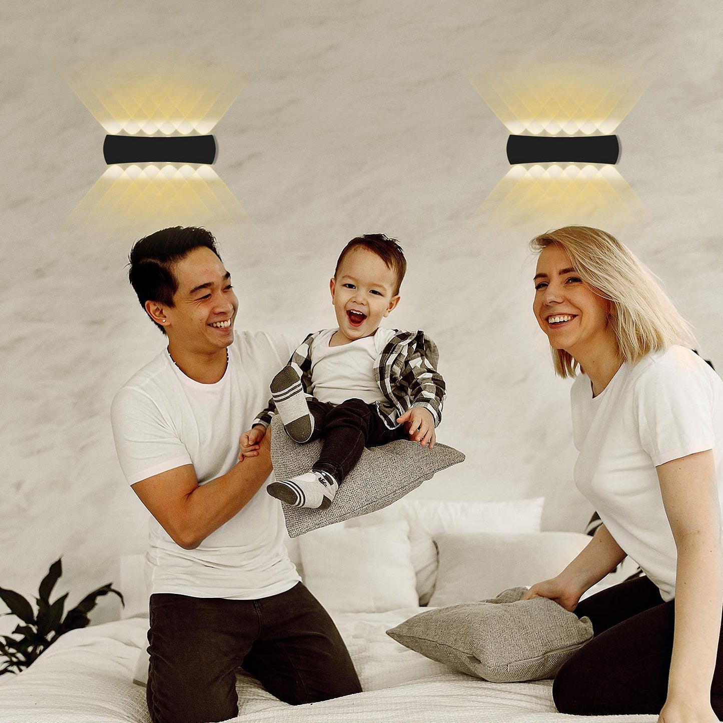 Kawell 12W Modern Wall Sconces LED Wall Light Up Down Indoor Outdoor Aluminum Wall Lamp LED Waterproof IP65 for Bedroom Living Room Bathroom Stairs Hallway Corridor Porch, Black 3000K