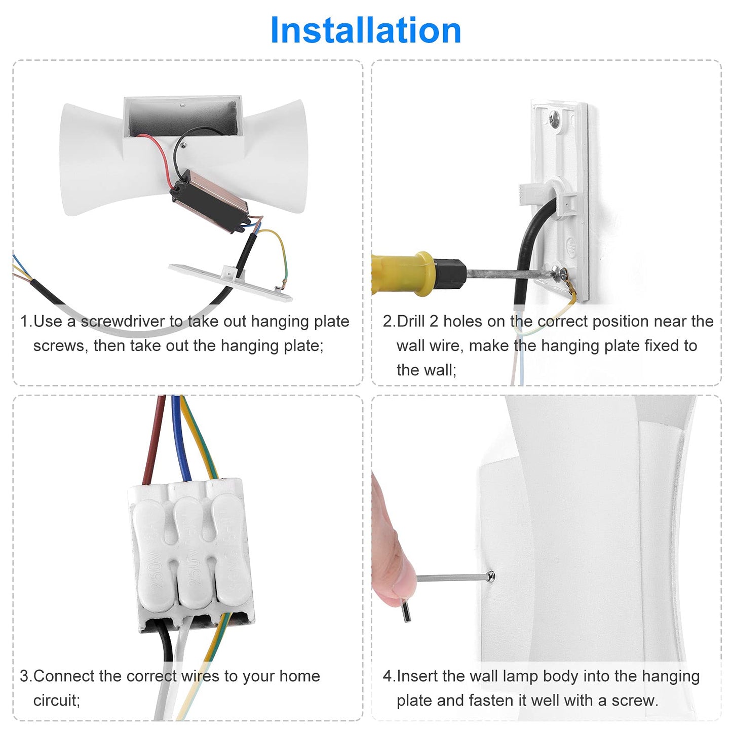 Kawell Creative 10W Modern Wall Light LED Wall Lamp Up Down Waterproof IP65 Aluminum Wall Sconce Light LED Indoor Outdoor for Bedroom Bathroom Living Room Corridor Entrance Stairs Porch