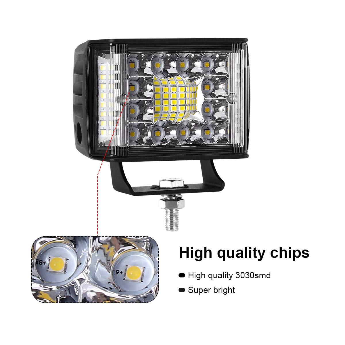 Kawell 2pcs 48W LED Driving Light Pods Add-On Fog Light LED Floodlight Spotlight LED Work Light Pods for Off Road Trucks Tractor Boat ATV UTV 4X4 SUV