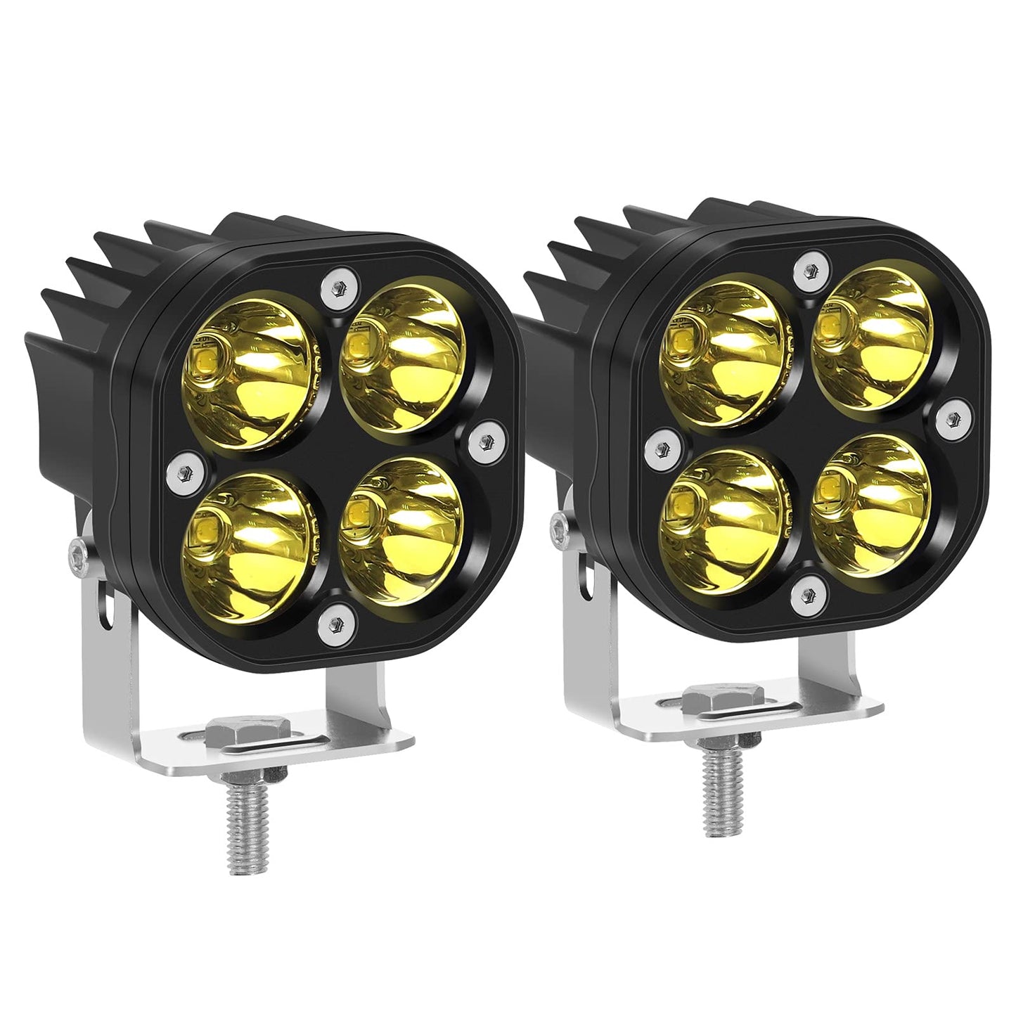 Kawell 40W LED Fog Light Pods 3000K Spotlight LED Driving Light IP67 Waterproof LED Work Light Pods for Motorcycle Off road ATV UTV 4X4 SUV Truck Tractor Boat