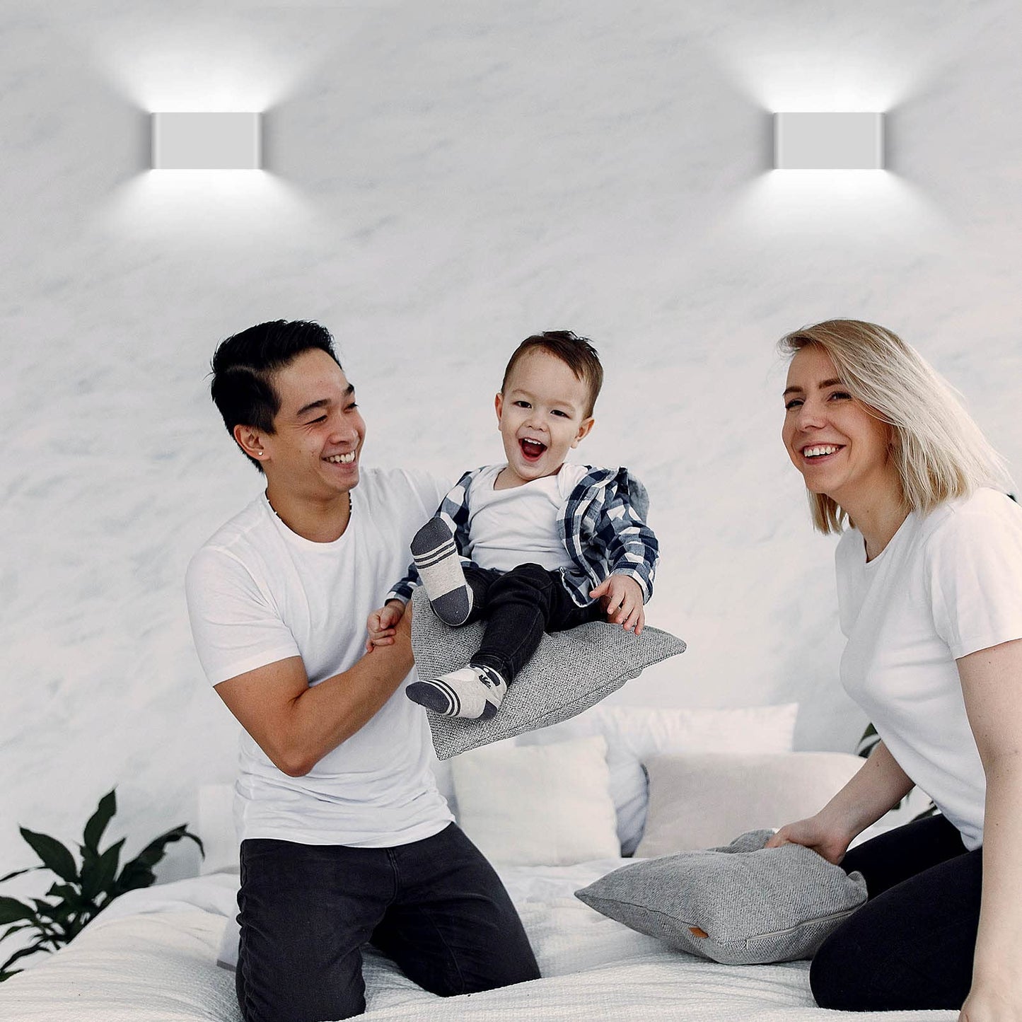 Kawell 12W Waterproof Modern Wall Sconce LED Wall Light Up Down Aluminum Wall Lamp LED Indoor Outdoor for Bathroom Living Room Bedroom Hallway Lounge Porch Corridor, White 6000K