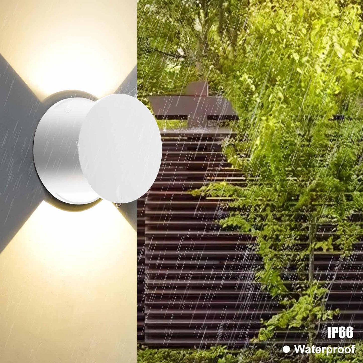 Kawell 8W LED Wall Light Up Down Modern LED Wall Sconce Light Waterproof LED Wall Lamp Indoor Outdoor for Bedroom Living Room Bathroom Hallway Stairs, White 3000K