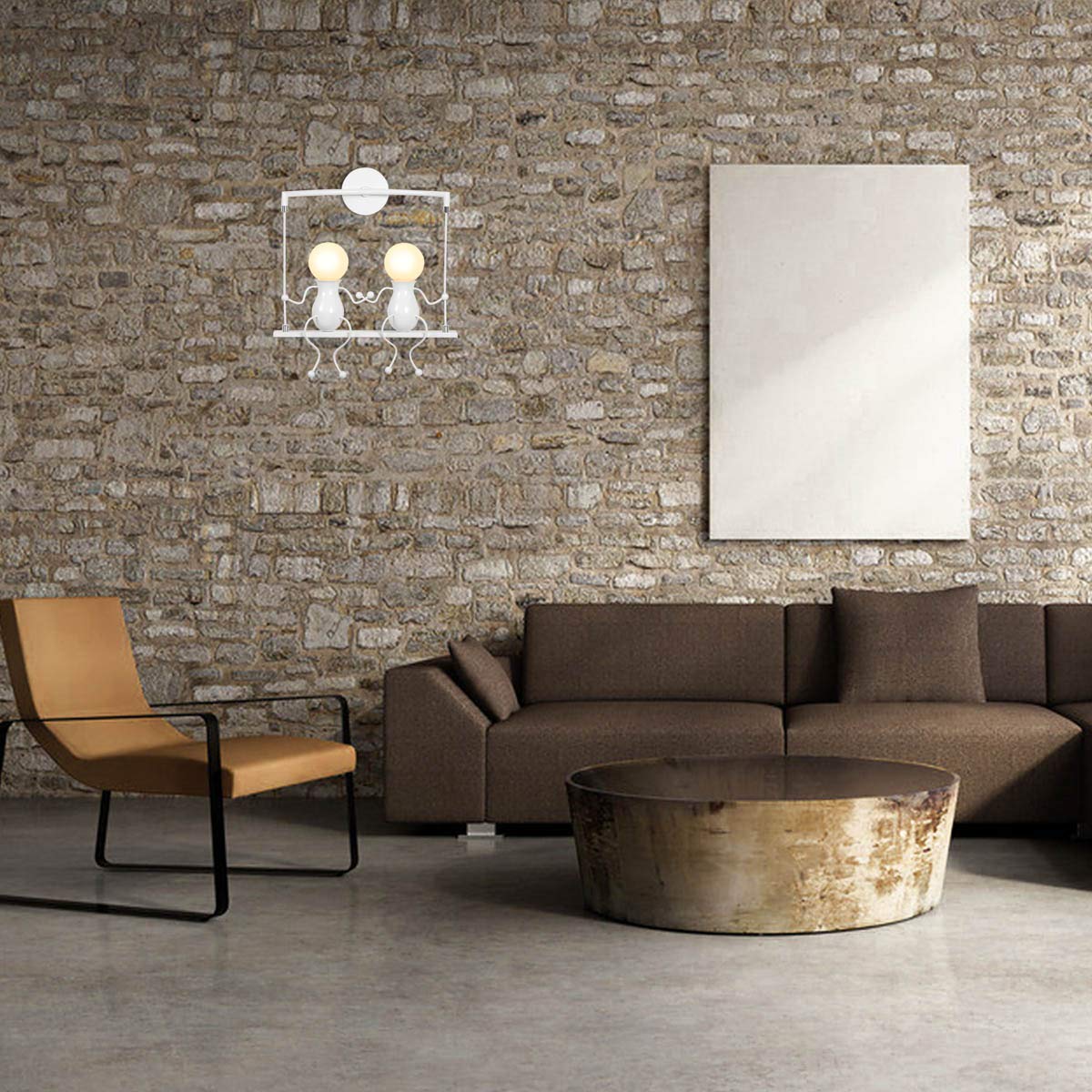 Kawell Humanoid Wall Light Fixtures Modern Wall Lamp Creative Wall Sconce Light Art Deco Max 60W E26 Base for Children Room Bedroom Bedside Living Room Stairs Hallway Restaurant Kitchen