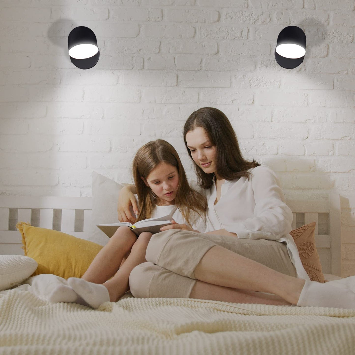 Kawell Touch Sensitive LED Wall Sconces Stepless Dimming LED Wall Light 350°Rotate LED Wall Lamp Modern Reading LED Wall Light Sconce Indoor for Bedroom Living Room Beside Stairs, Cold White