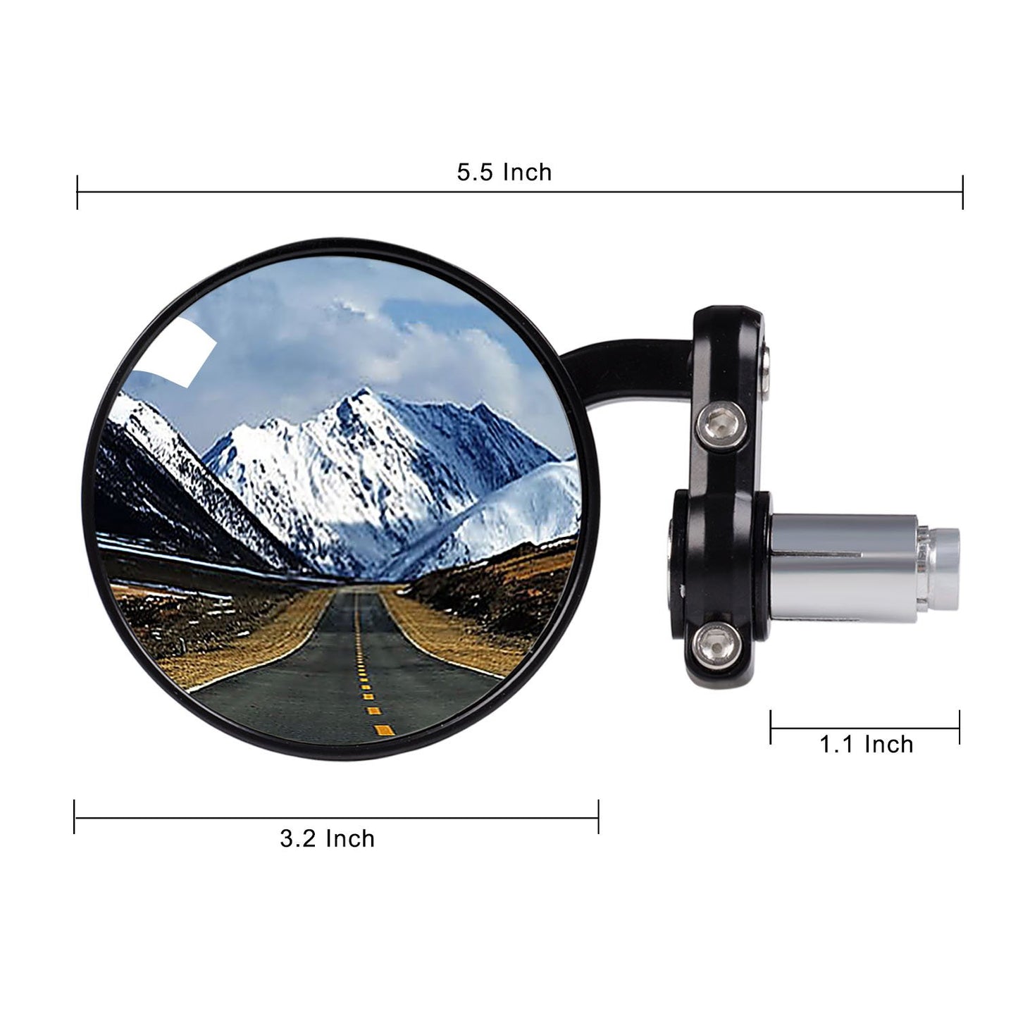 KAWELL Rear View Side Mirror Round Bar End Convex Hawk Eye Motorcycle Mirror for 7/8" Handle Bars Fits Most Harley Davidsons Suzuki Honda Kawasaki Cruisers