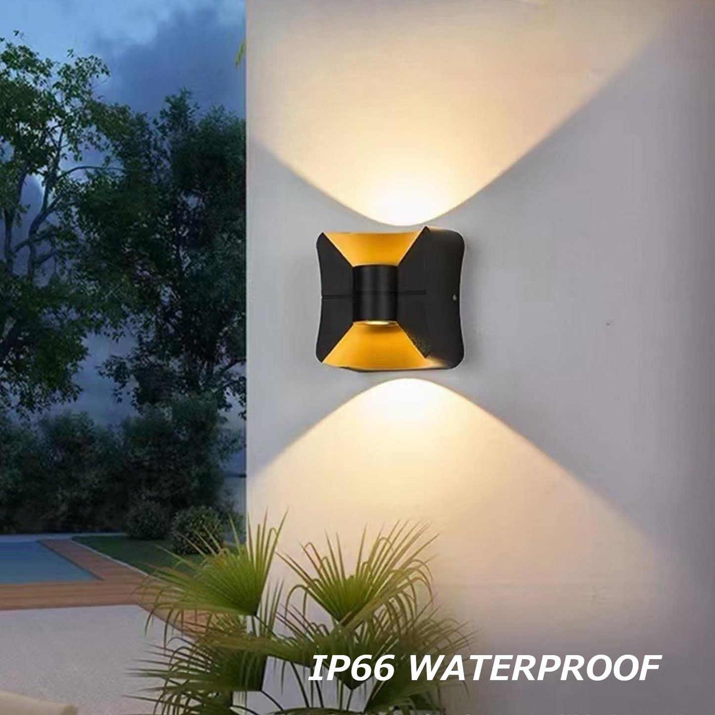 Kawell Creative 10W Modern LED Wall Sconces Up Down Waterproof IP65 LED Wall Light Art Decor LED Wall Lamp Indoor Outdoor for Bedroom Bathroom Living Room Corridor Stairs Porch, Warm 3000K