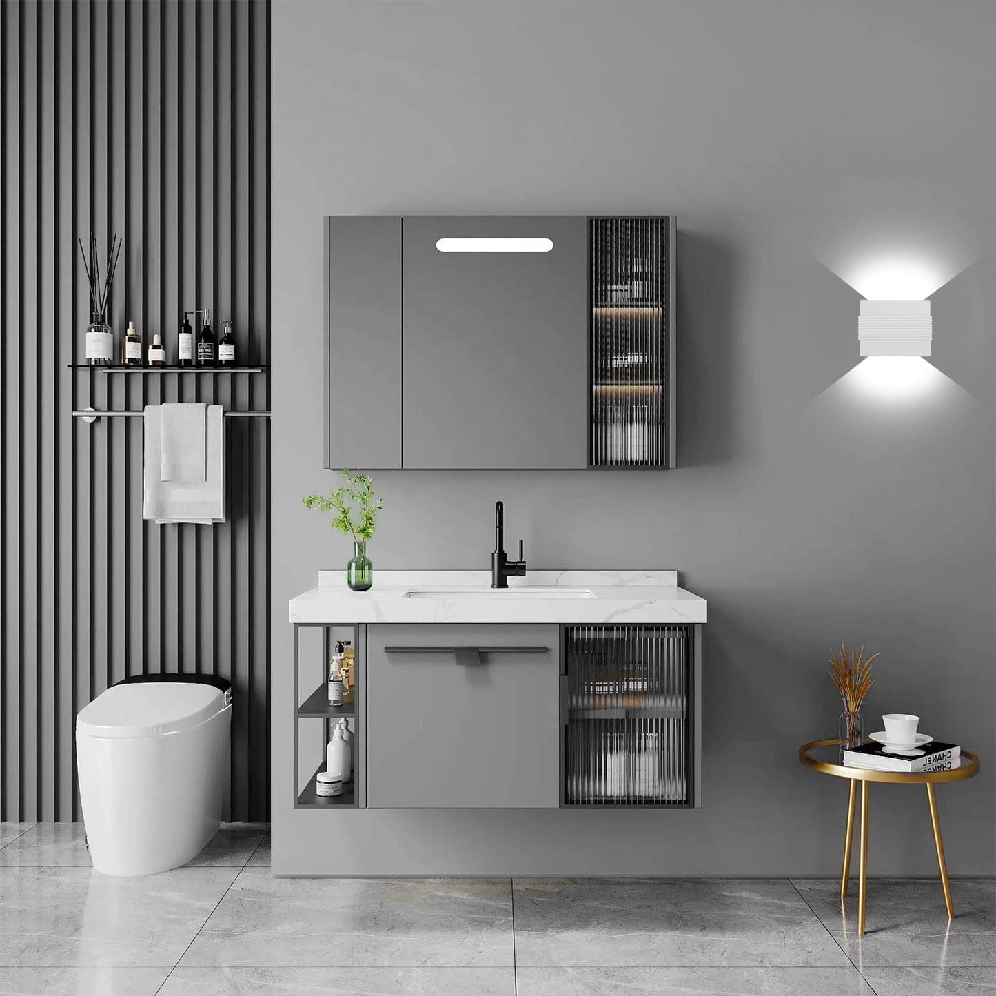 Kawell Modern LED Wall Sconces Up Down LED Wall Light Indoor Outdoor Creative LED Wall Lamp 10W Hallway Wall Mount Light Fixtures for Bedroom Living Room Stairs Porch, Cold White