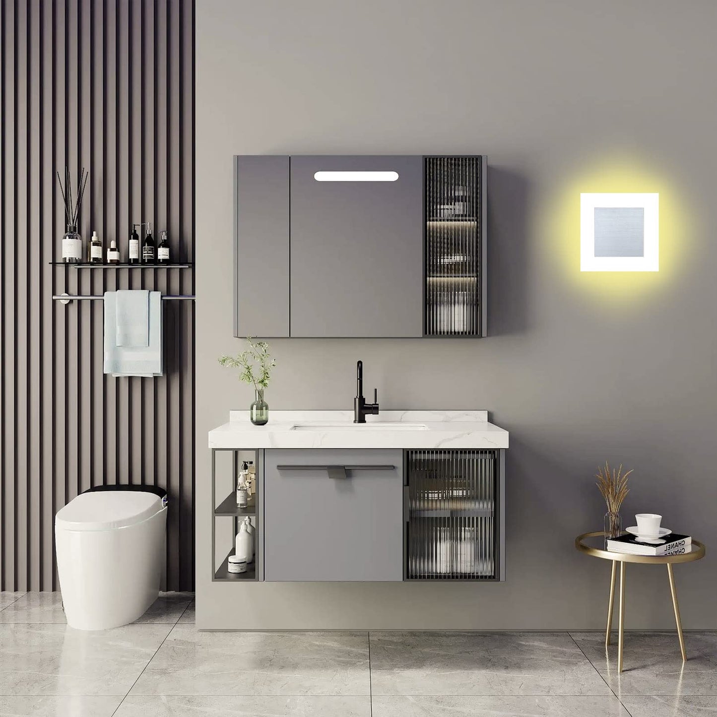 Kawell Modern 10W LED Wall Sconces Indoor LED Wall Light Square Acrylic LED Wall Lamp Minimalists LED Wall Light Sconce for Bedroom Living Room Stairwell Hallway Lounge, Natural White