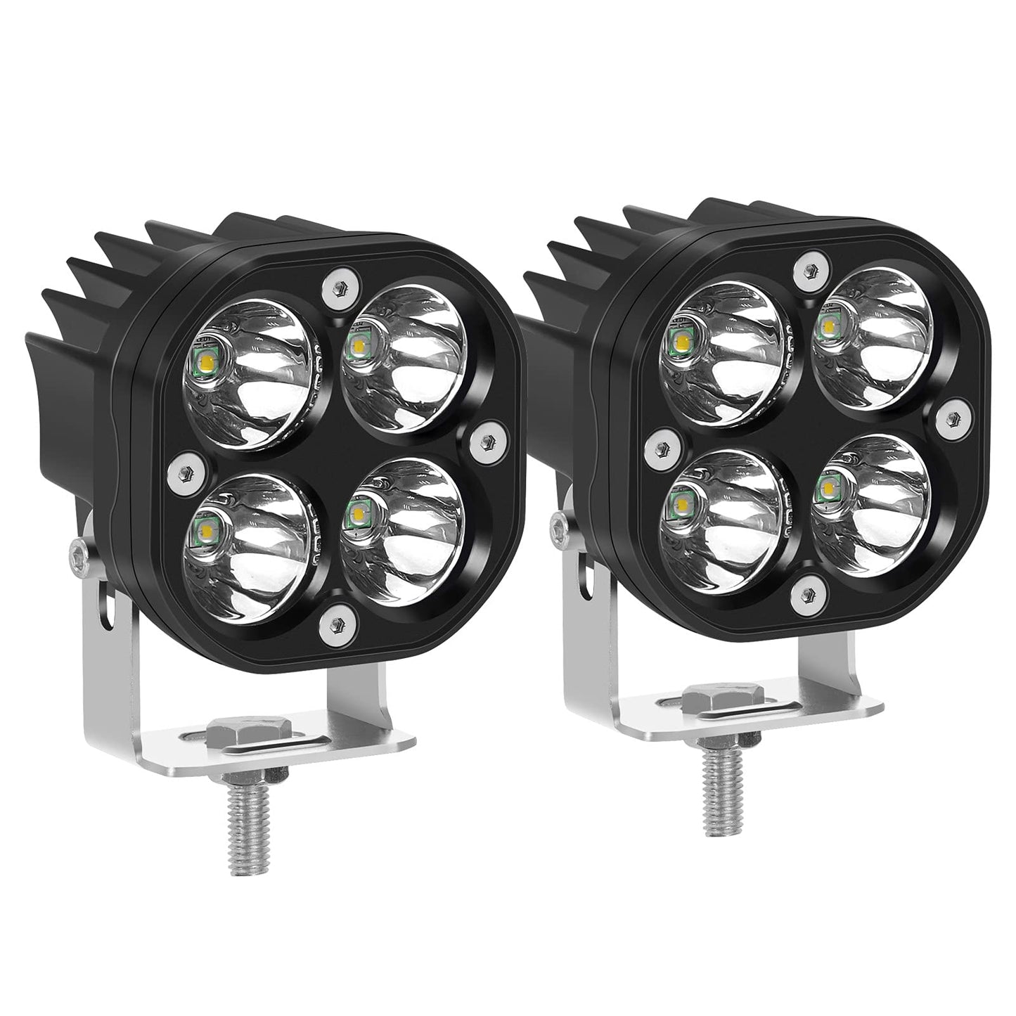 Kawell 40W LED Fog Light Pods 6500K Spotlight LED Driving Light IP67 Waterproof LED Work Light Pods for Motorcycle Off road ATV UTV 4X4 SUV Truck Tractor Boat