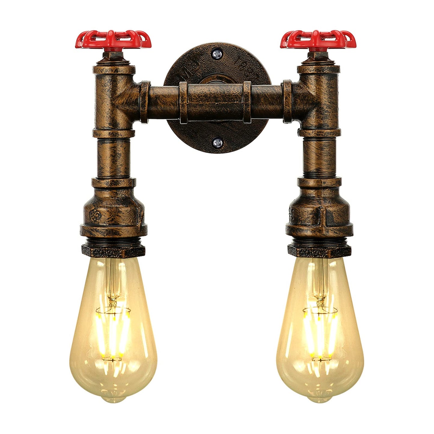 Kawell Vintage Wall Light Fixtures Industrial Retro Wall Sconce Light Creative Water Pipe Wall Lamp Iron Art E26 60W Max for Bedroom Kitchen Restaurant Loft Cafe Bar Hallway