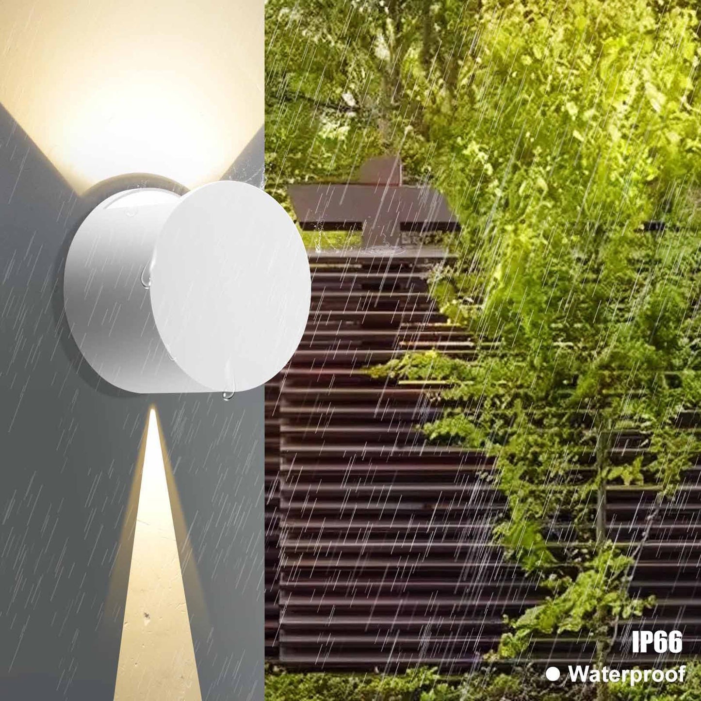 Kawell 8W LED Wall Light Up Down Modern LED Wall Sconce Light Waterproof LED Wall Lamp Indoor Outdoor for Bedroom Living Room Bathroom Hallway Stairs, White 3000K