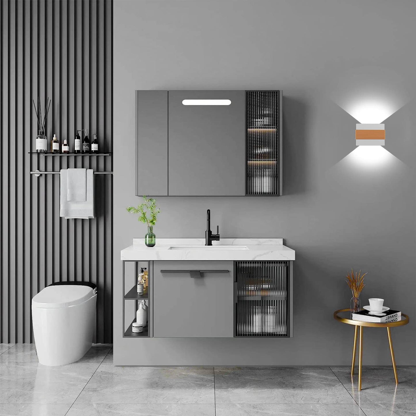 Kawell Modern LED Wall Sconces Up Down LED Wall Light Indoor Outdoor Creative LED Wall Lamp 10W Hallway Wall Mounted Lighting Fixtures for Bedroom Living Room Stairs Porch, Cold White