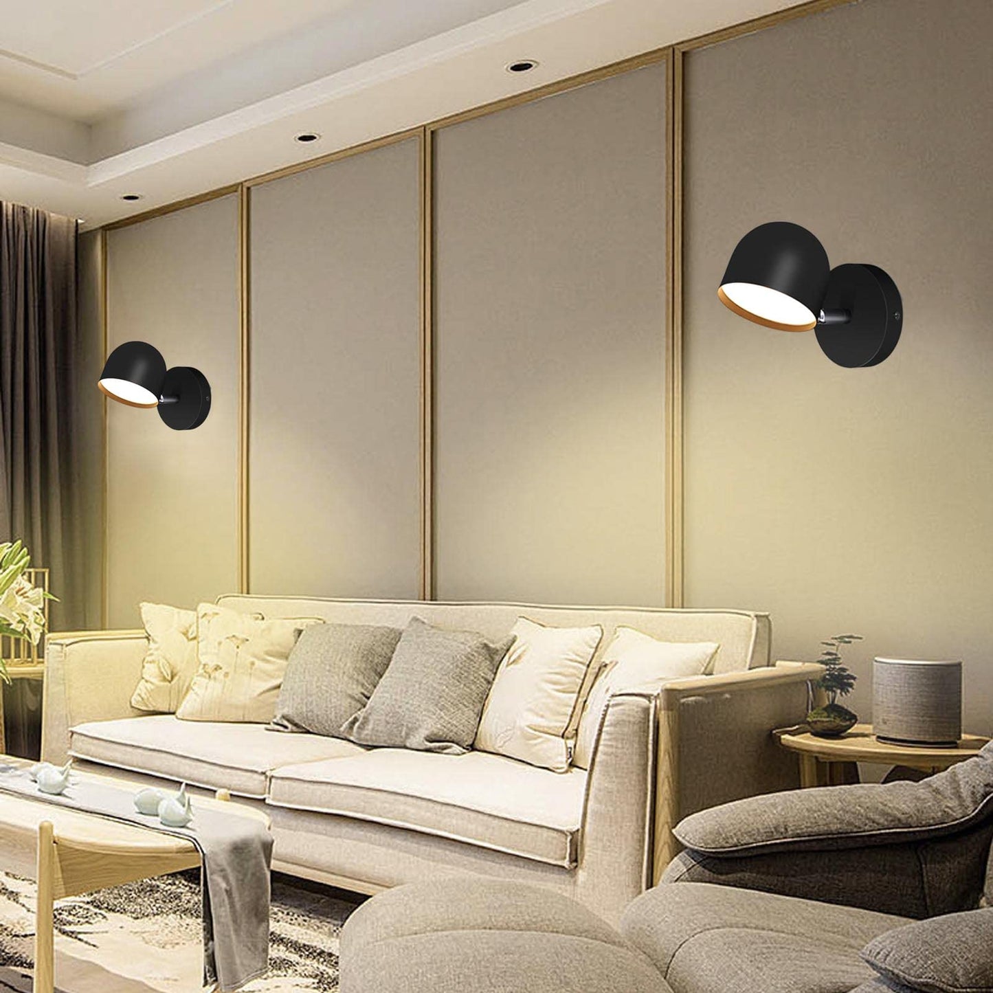 Kawell Touch Sensitive LED Wall Sconces Stepless Dimming LED Wall Light 350°Rotate LED Wall Lamp Modern Reading LED Wall Light Sconce Indoor for Bedroom Living Room Beside Stairs, Warm White