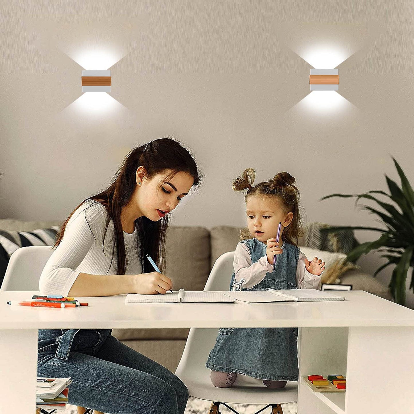 Kawell Modern LED Wall Sconces Up Down LED Wall Light Indoor Outdoor Creative LED Wall Lamp 10W Hallway Wall Mounted Lighting Fixtures for Bedroom Living Room Stairs Porch, Cold White