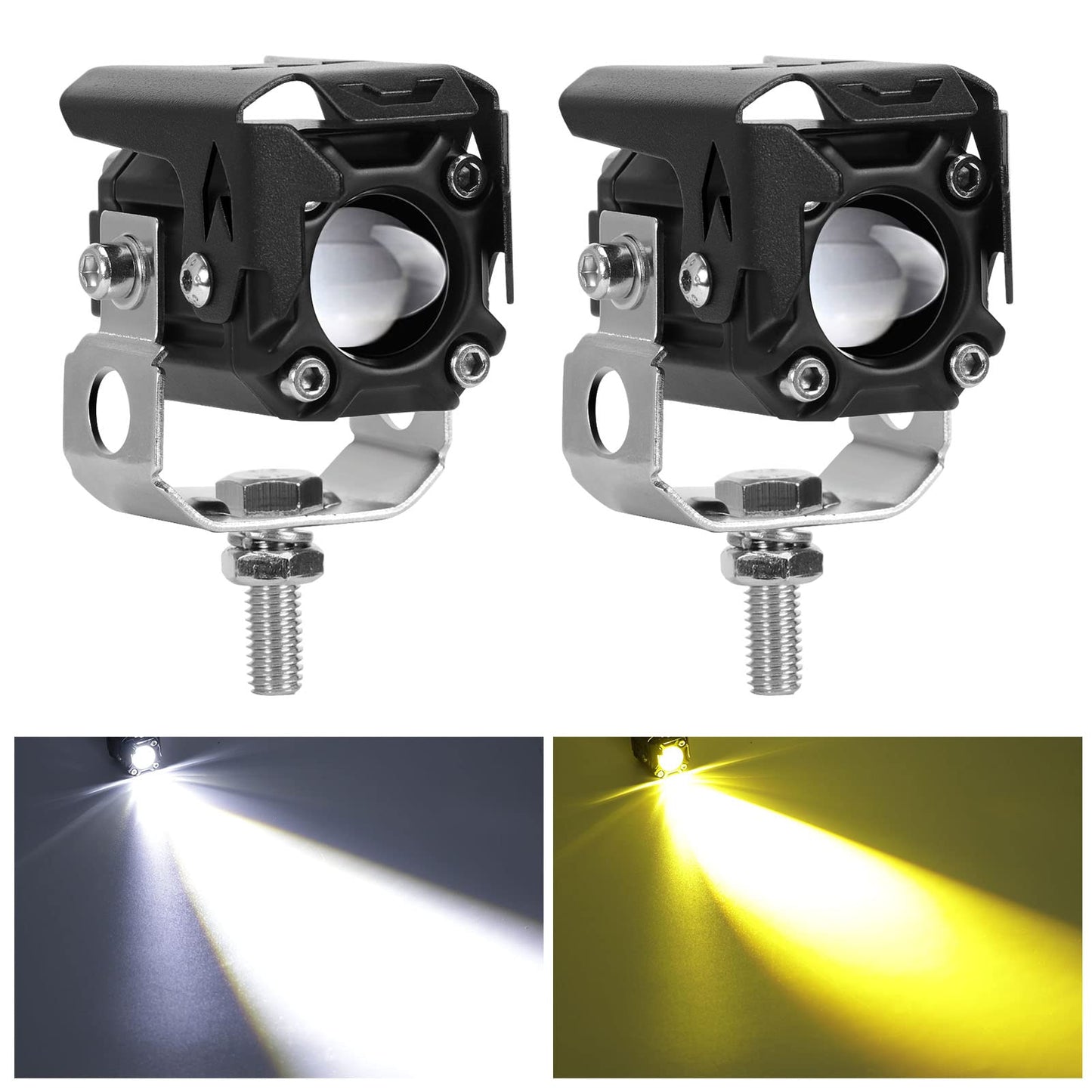 KAWELL 20W LED Driving Light Auxiliary Fog Light LED Spotlight LED Light Pods IP68 Waterproof Double Color LED Work Light for Motorcycle Off Road ATV UTV 4X4 SUV Truck Tractor Boat
