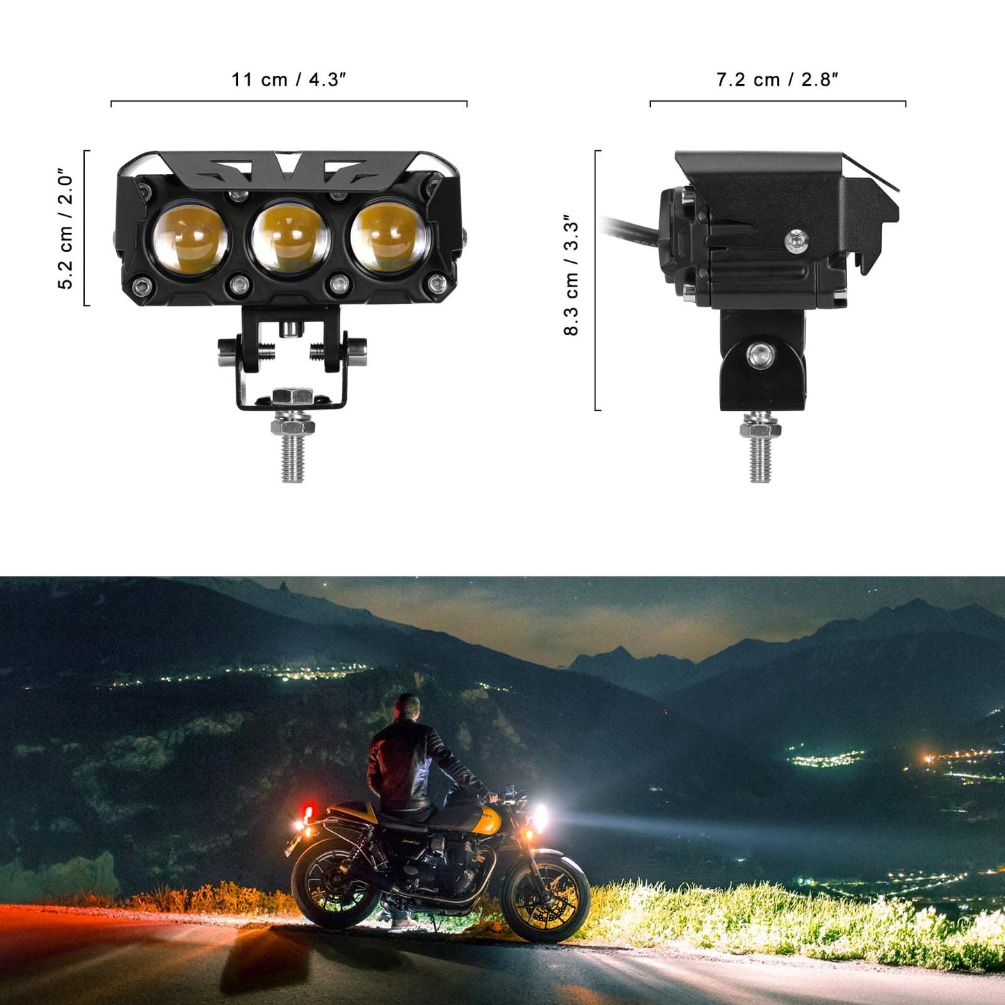 KAWELL 60W LED Driving Light Auxiliary Fog Light LED Spotlight LED Light Pods IP68 Waterproof Double Color LED Work Light for Motorcycle Off Road ATV UTV 4X4 SUV Truck Tractor Boat