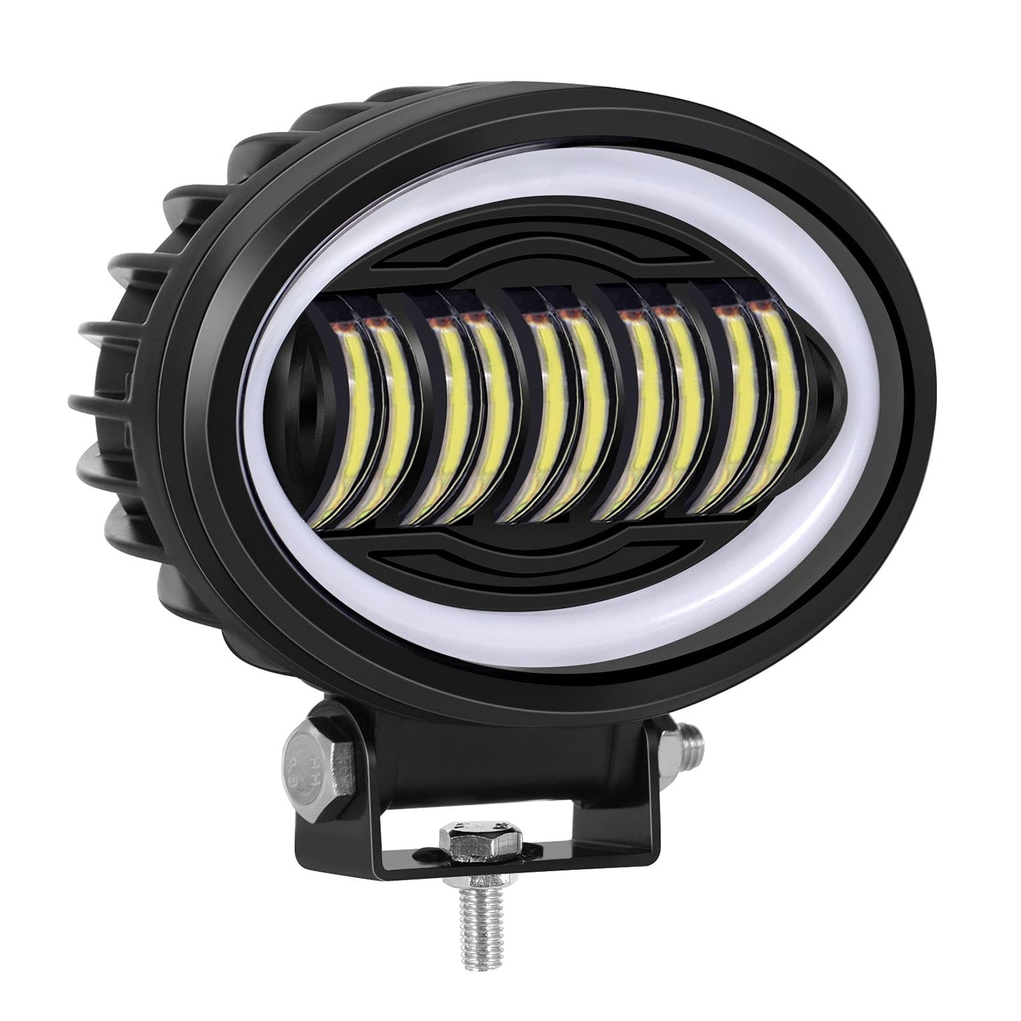 Kawell 50W Add-On Fog Lights Floodlight LED Work Light Pods LED Driving Light Angel Eye Daytime Running Lights Waterproof IP67 for Motorcycle Off Road ATV UTV 4X4 SUV Boat Forklift Truck Tractor