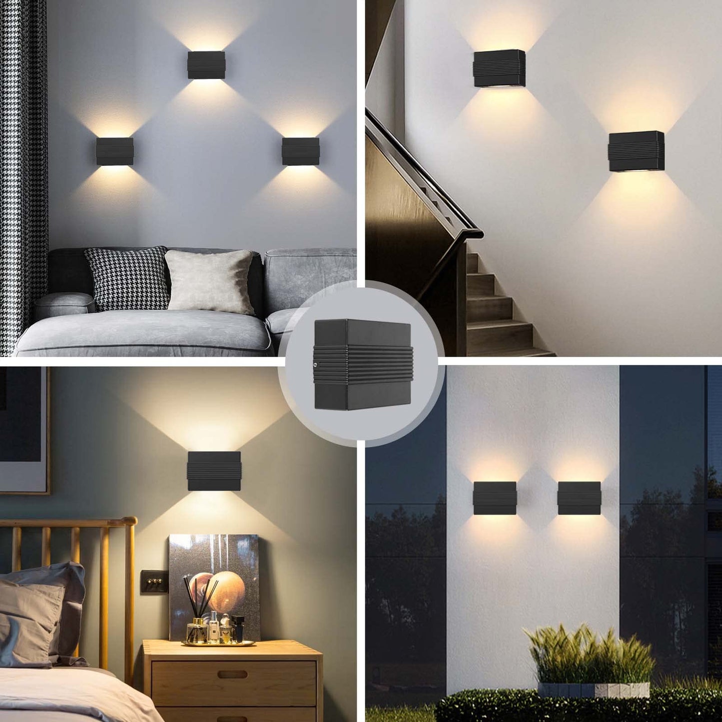 Kawell Modern LED Wall Sconces Up Down LED Wall Light Indoor Outdoor Creative LED Wall Lamp 10W Hallway Wall Mount Light Fixtures for Bedroom Living Room Stairs Porch, Warm White
