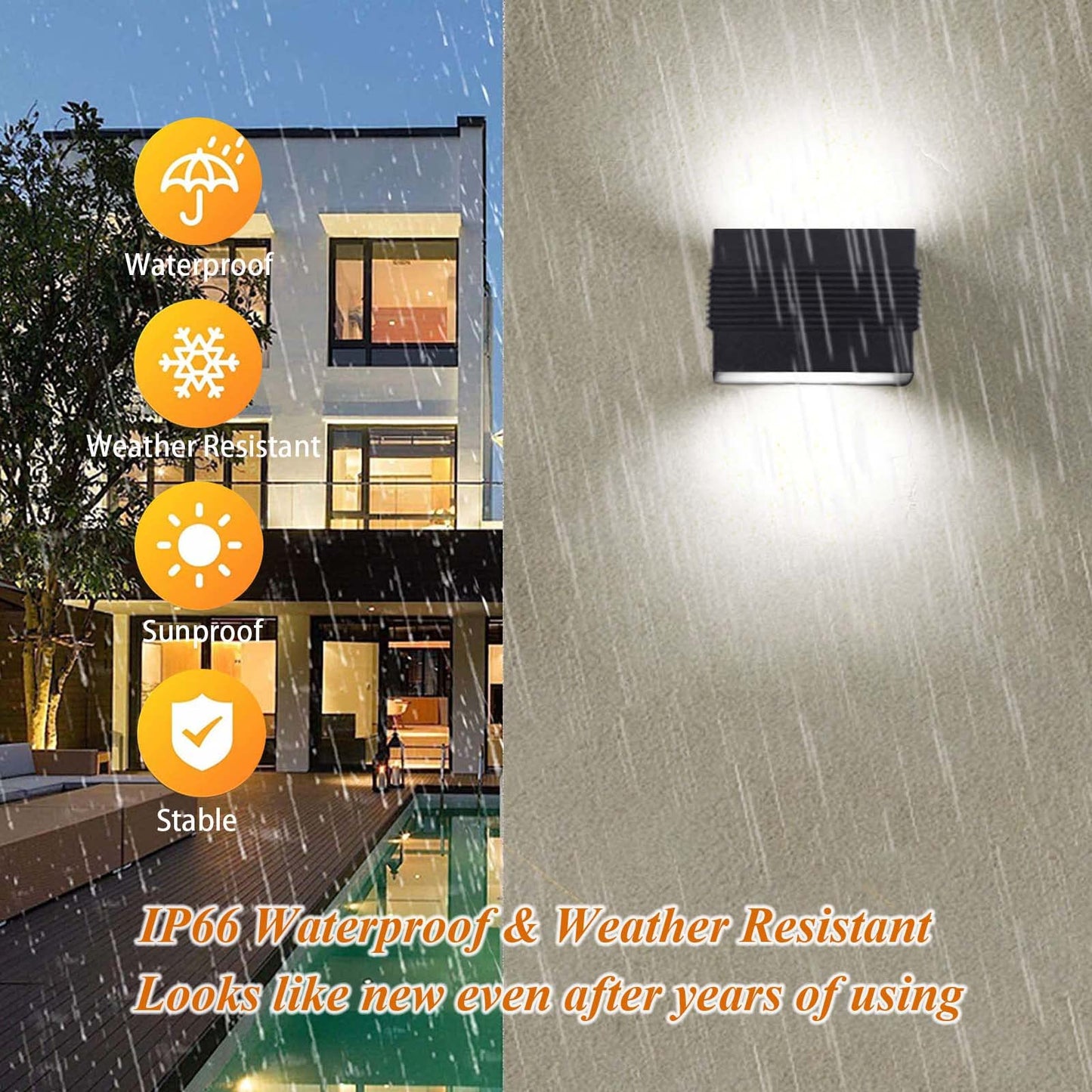 Kawell Modern LED Wall Sconces Up Down LED Wall Light Indoor Outdoor Creative LED Wall Lamp 10W Hallway Wall Mount Light Fixtures for Bedroom Living Room Stairs Porch, Cold White