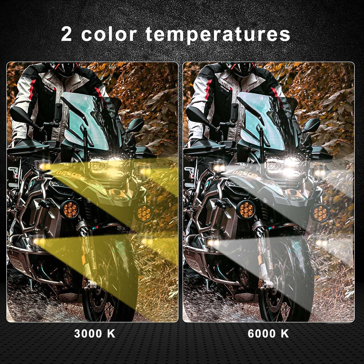 Kawell 40W LED Driving Light Auxiliary Fog Light LED Spotlight LED Light Pods IP68 Waterproof Double Color LED Work Light for Motorcycle Off Road ATV UTV 4X4 SUV Truck Tractor Boat
