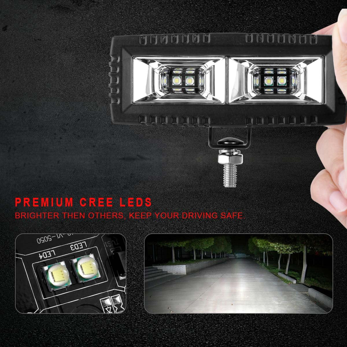 KAWELL 40W Driving Light LED Light Pods Set of 2 Floodlight LED Fog Light Pods LED Work Light Pods for Off Road Truck Tractor Boat Motorcycle ATV UTV 4X4 SUV