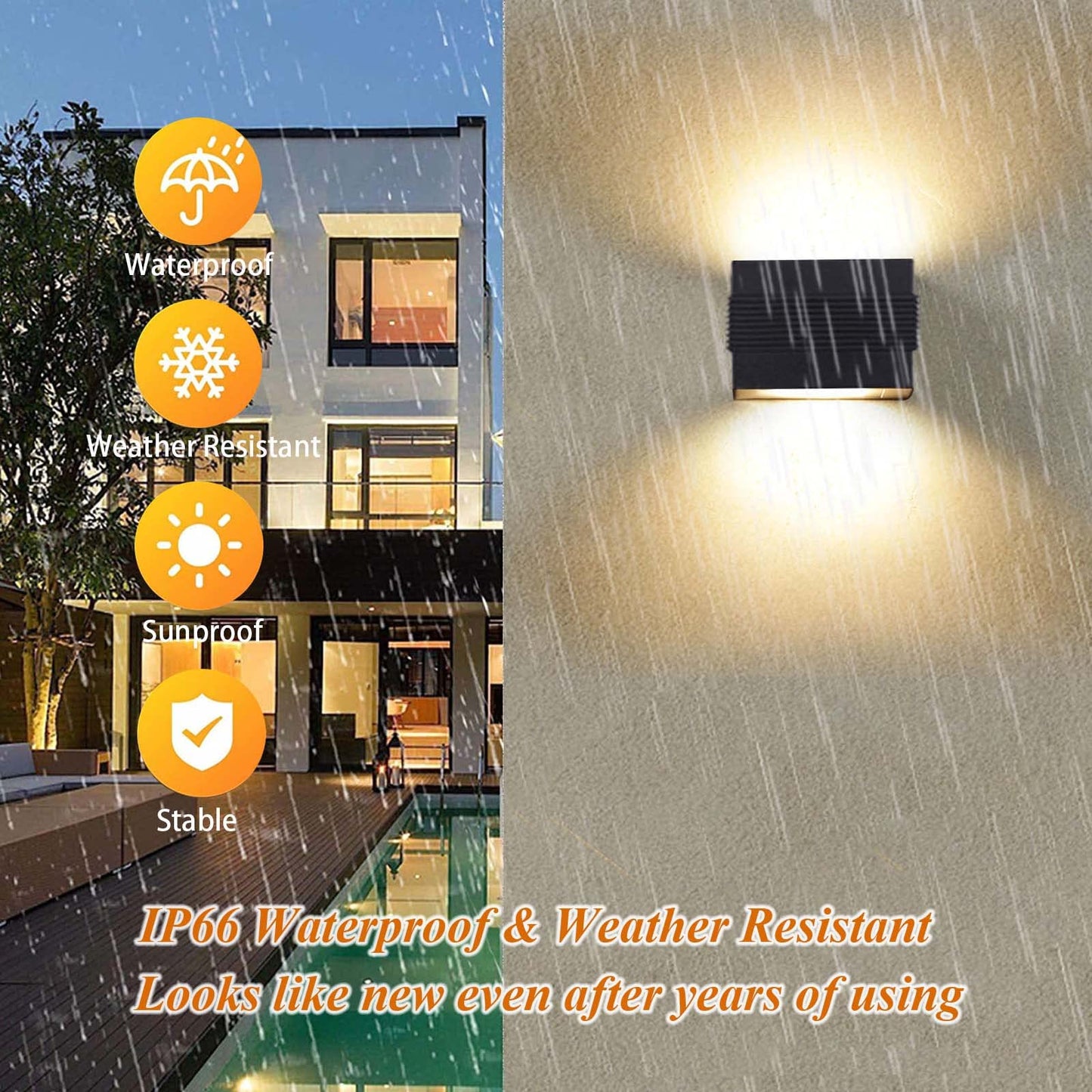 Kawell Modern LED Wall Sconces Up Down LED Wall Light Indoor Outdoor Creative LED Wall Lamp 10W Hallway Wall Mount Light Fixtures for Bedroom Living Room Stairs Porch, Warm White